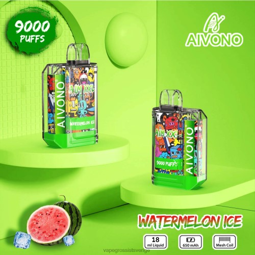 Vape Kit Wholesale - Aivono AIM XXL 9000 mun klistermärke genomskinlig vattenmelon is 0J0HX48
