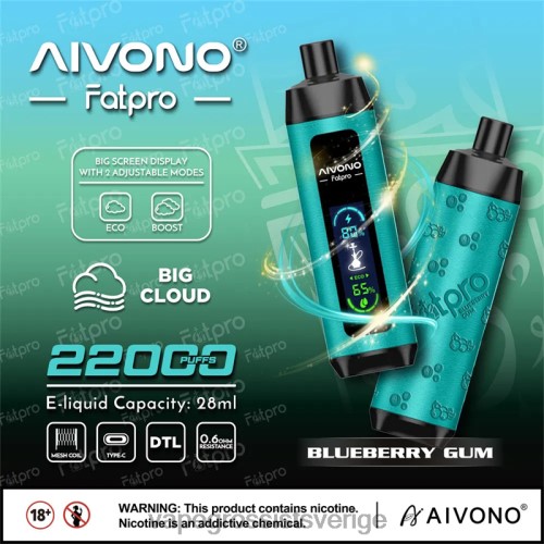 Vape Pod Wholesale - Aivono Fatpro 22 000 blåbärsgummi 0J0HX9