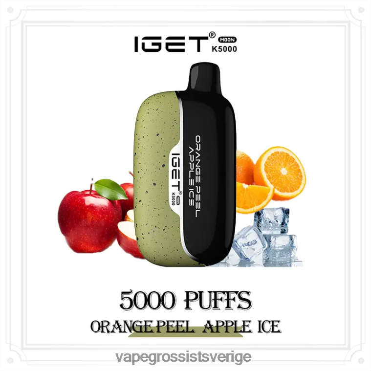 Vape Wholesale Stockholm - IGET Moon k5000 4RZXTL15 apelsinskal äppelis
