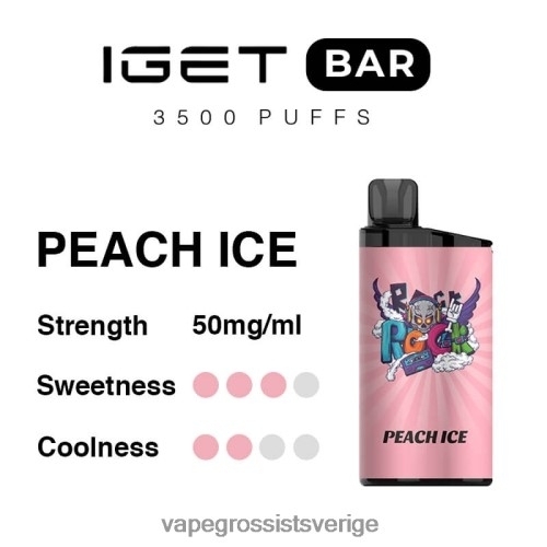 Vape Wholesale Stockholm - persika is BXF6H095 IGET BAR 3500 5% nikotin