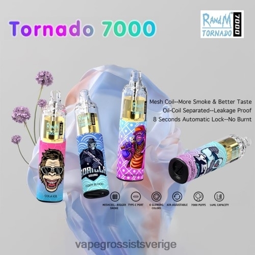 Vape Wholesale Sverige - disponibel BXF6H01 RandM Tornado 7000 5 %