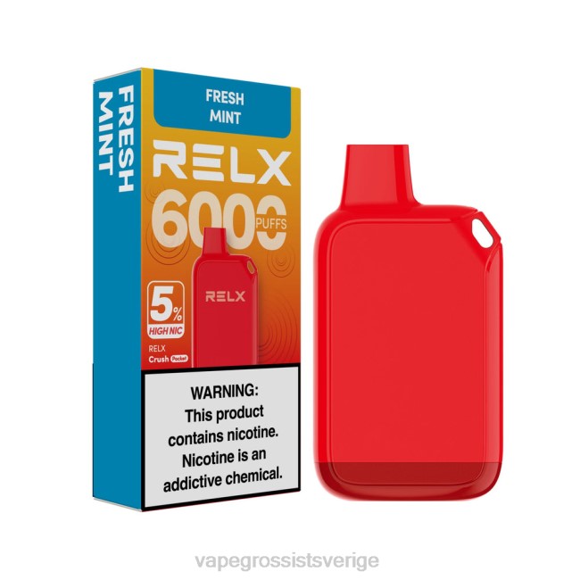 Vape Pod Wholesale - RELX Crush Pocket 6000 5% hög nic färsk mynta 8TP2N29