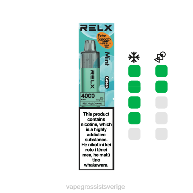 Vape Juice Wholesale - RELX MagicGo 4000 engångsvape mynta (grön) 8TP2N4