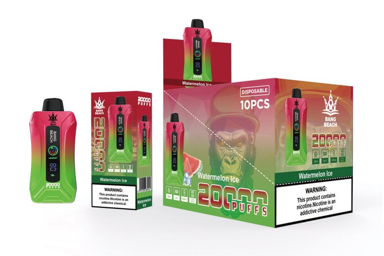 Disposable Vapes Sweden - Bang Beach 20000 puffar smart screen vape vattenmelon is L6V6P7