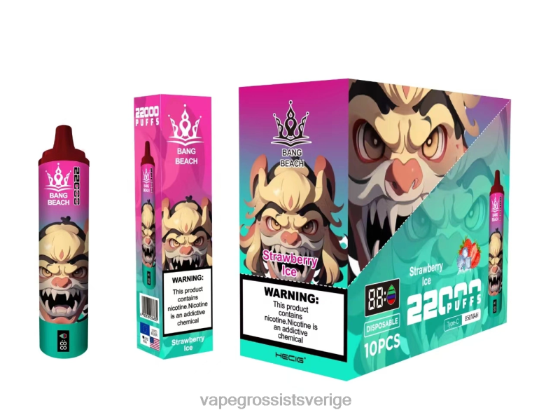 Nicotine Vapes Wholesale - Bang Beach 22000 puffar smart skärm jordgubbsis L6V6P20