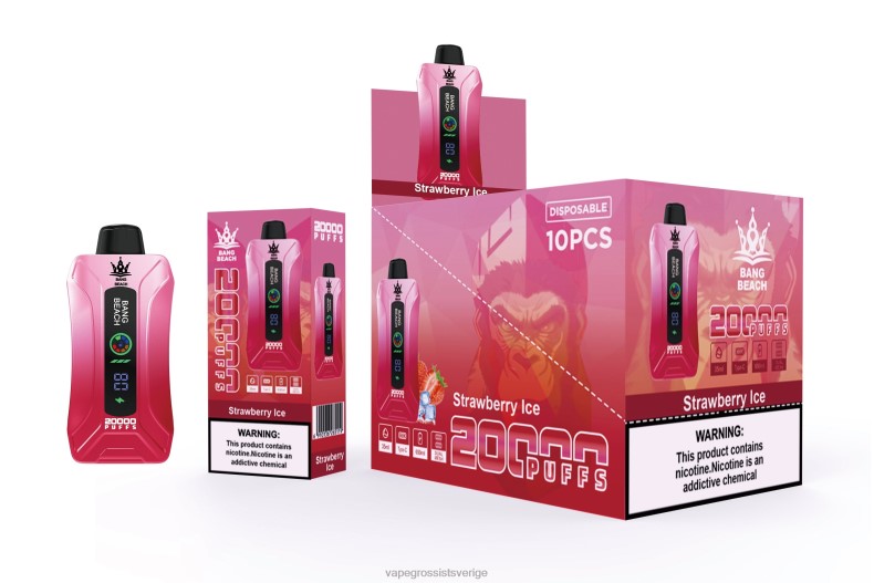 Vape Grossist - Bang Beach 20000 puffar smart screen vape jordgubbsis L6V6P6