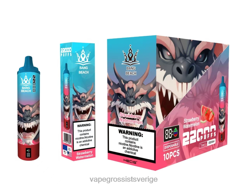 Vape Wholesale Reviews - Bang Beach 22000 puffar smart skärm jordgubbsvattenmelon L6V6P23