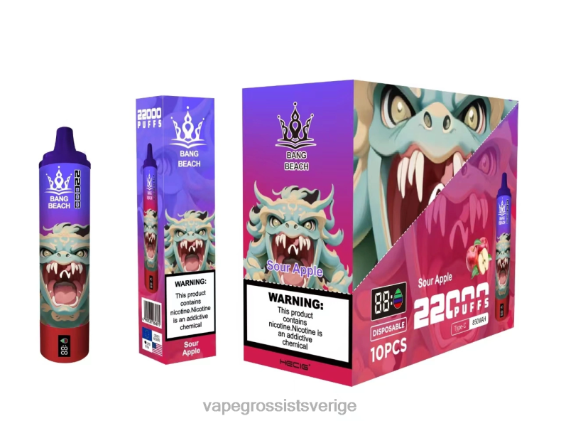 Vape Wholesale Reviews - Bang Beach 22000 puffar smart skärm syrligt äpple L6V6P13