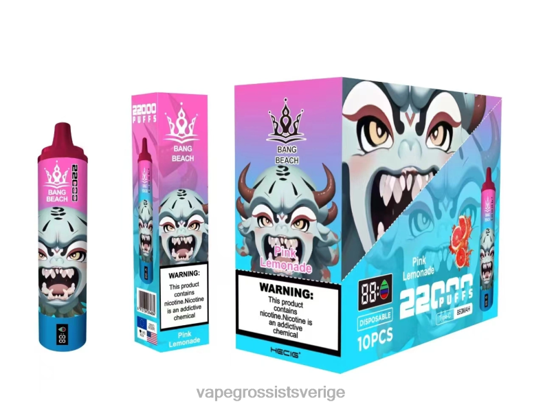Vape Wholesale Stockholm - Bang Beach 22000 puffar smart skärm rosa lemonad L6V6P15