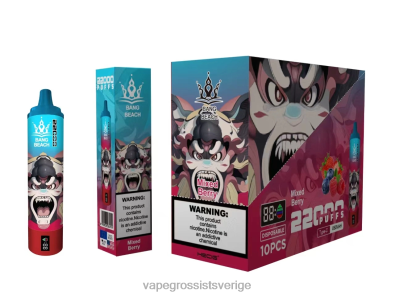 Vape Wholesale Sverige - Bang Beach 22000 puffar smart skärm blandat bär L6V6P21