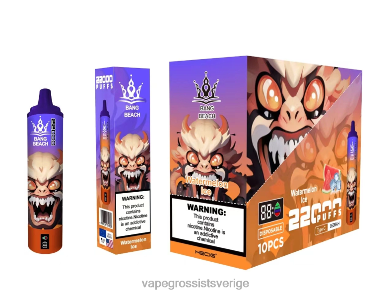 Vape Wholesale Sweden - Bang Beach 22000 puffar smart skärm vattenmelon is L6V6P22