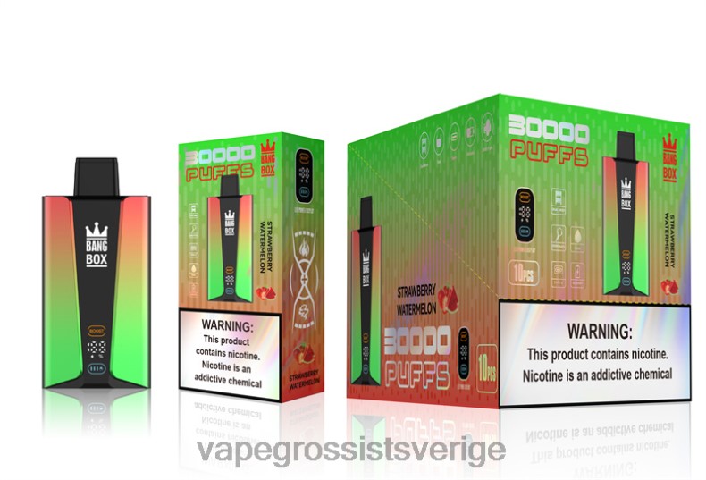 Disposable Vapes Sweden - Bang Box 30 000 puffar smart skärm jordgubbsvattenmelon L6V6P75