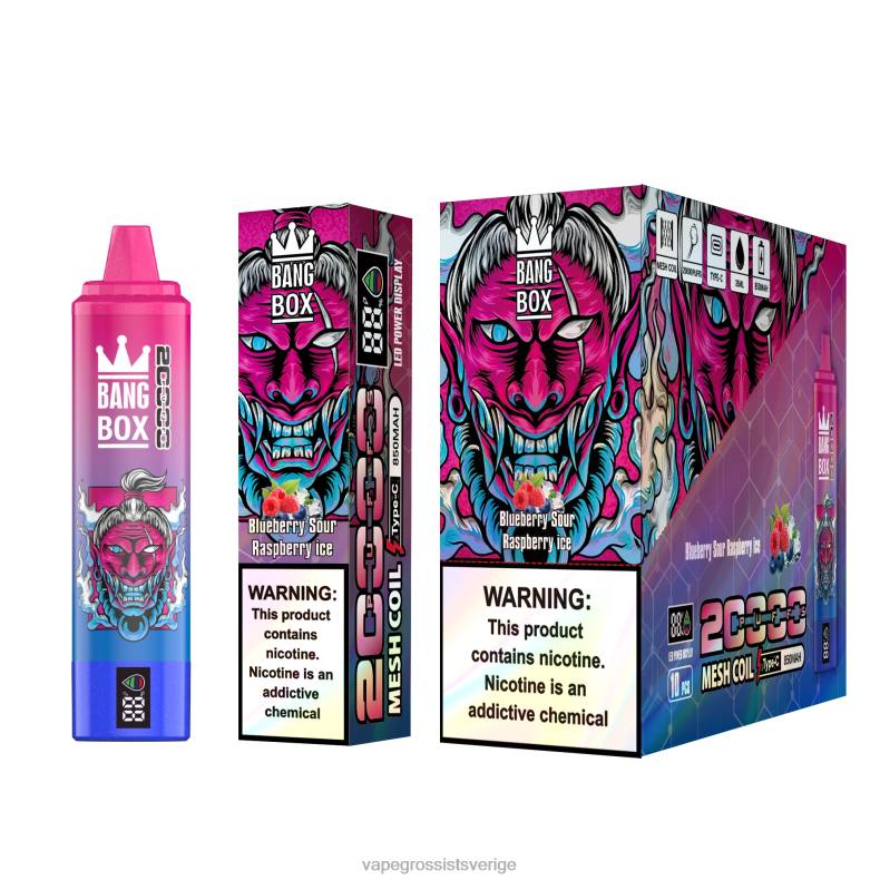 Nicotine Vapes Wholesale - Bang Box 20 000 blåbärssur hallonis L6V6P55