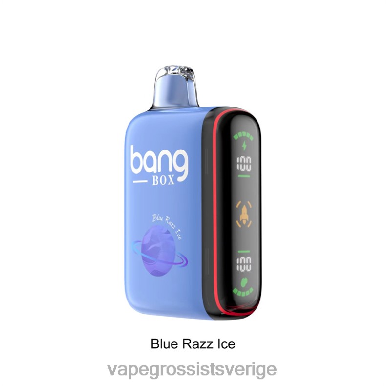 Vape Grossist - Bang Box 9000-18000 puffar intelligent kraftdisplay blå razz is L6V6P26