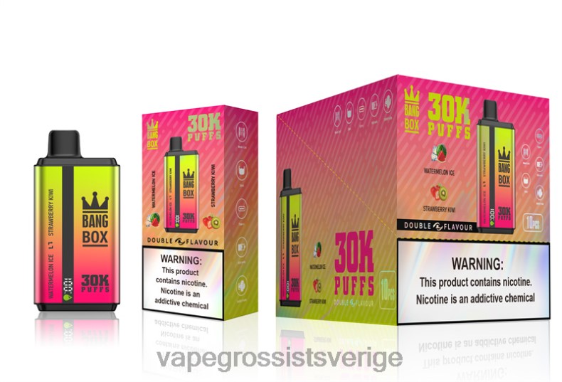 Vape Juice Wholesale - Bang Box 30000 puffar dubbla smaker vattenmelon is & jordgubbskiwi L6V6P62