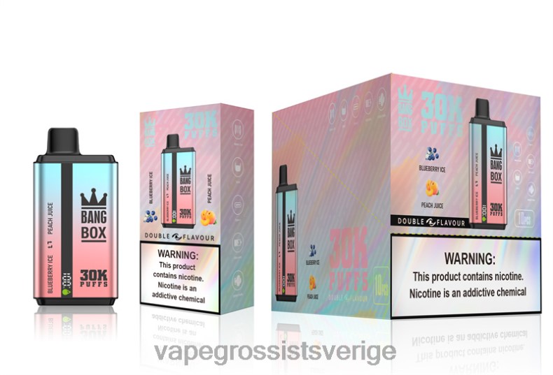 Vape Wholesale Stockholm - Bang Box 30000 puffar dubbla smaker blåbärsis & persikojuice L6V6P63