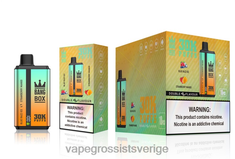 Vape Wholesale Stockholm - Bang Box 30000 puffar dubbla smaker blue razz ice & jordgubbsmango L6V6P73