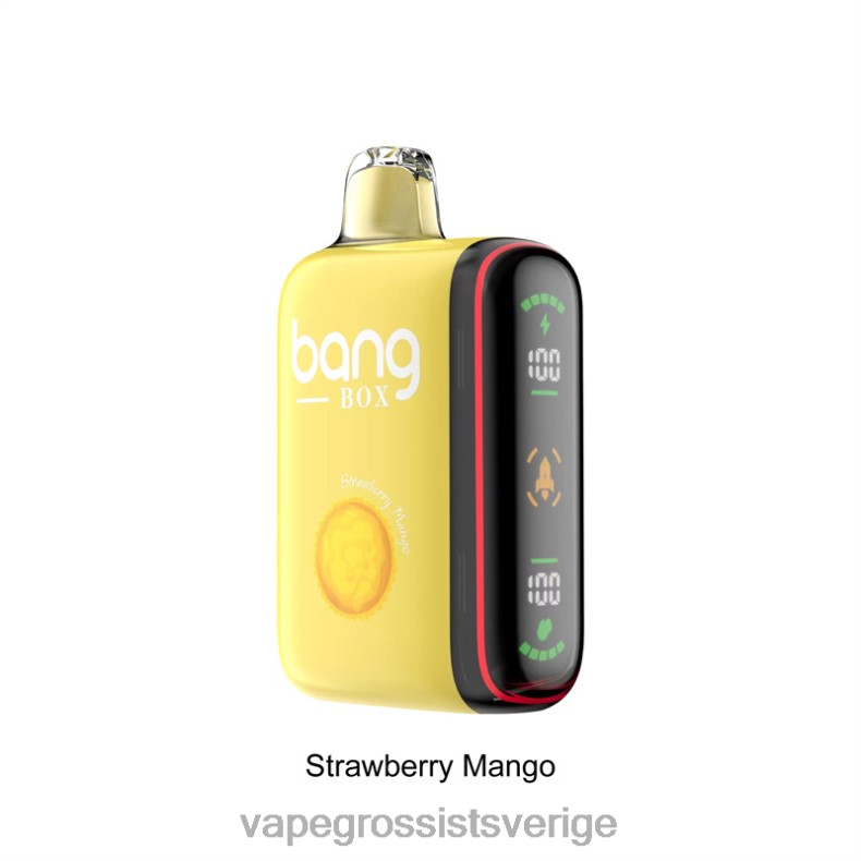 Vape Wholesale Stockholm - Bang Box 9000-18000 puffar intelligent kraftdisplay jordgubbsmango L6V6P35