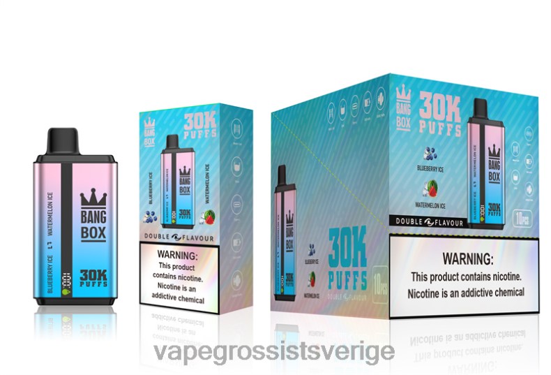 Vape Wholesale Sverige - Bang Box 30000 puffar dubbla smaker blåbärsis & vattenmelonis L6V6P69