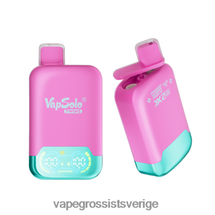 Disposable Vapes Sweden - Vapsolo TWINS engångsvape jordgubbar hallon körsbärsglass & druvis 2RP0F4127