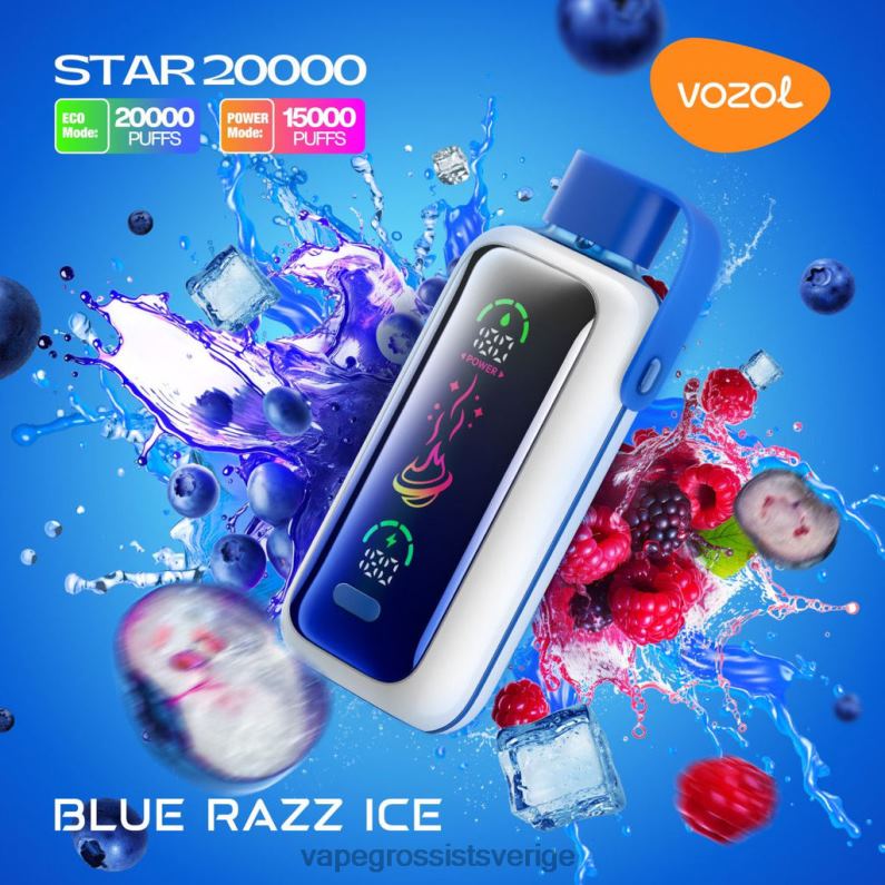 Vape Juice Wholesale - VOZOL STAR 20 000 ZJ64N4 blå razz is